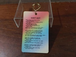 Vintage 1984 “Don’t Quit” Motivational Message Hard Plastic 2x3.25 - $11.30