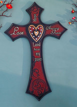 Rustic Western Love Hope Amazing Grace Lord Hear My Prayer Wall Cross Decor - £29.89 GBP