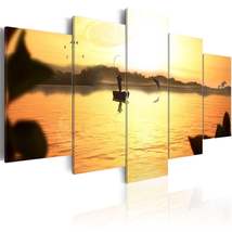 Tiptophomedecor Stretched Canvas Landscape Art - A Lake At Dusk - Stretched &amp; Fr - £70.77 GBP+