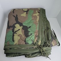 USGI Original Issue Woodland Camo Poncho Liner Wet Weather Woobie 82&quot; x 62&quot; - $40.09