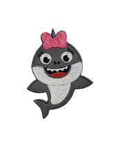 Cartoon Shark Pink Embroidered Iron On Patch 2.2&quot; x 3&quot; Inspiration Funny Humor L - £7.08 GBP
