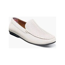 Stacy Adams Conroy Moc Toe Perf Slip-On Casual Shoes White 25702-100 image 4