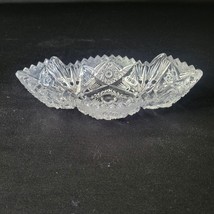 Vtg Imperial Crystal Glass Nucut Relish Olive Dish Pattern 212 Eapg Marked Read - £10.27 GBP