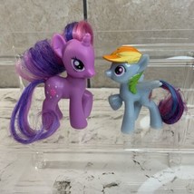 My Little Pony MLP Figures Lot Of 2 Rainbow Dash Purple Blue - £9.49 GBP