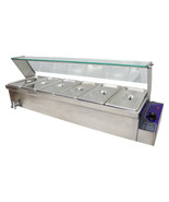 110V 6-Well Bain-Marie Buffet Steam Table Food Warmer w/Sneeze Guard - $7,007.45 MXN