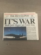 THE DENVER POST January 17 1991 “It’s War” War With Iraq Dessert Storm - £16.52 GBP