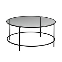 Sauder Harvey Park Coffee Table, L: 35.98&quot; x W: 35.98&quot; x H: 16.50&quot;, Blac... - £199.35 GBP