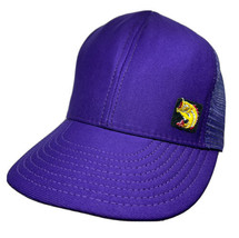 Vintage Purple Embroidered Bass Patch Meshback Snapback S/M Trucker Hat Cap - £17.06 GBP