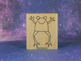 Happy Frog Or Toad, Wood Mounted Rubber Stamp, Stampin&#39; Up! Euc - £3.78 GBP