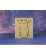 HAPPY FROG or TOAD, Wood Mounted Rubber Stamp, Stampin&#39; Up!   EUC - £3.71 GBP