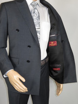 Men Suit BERLUSCONI Turkey Italian Wool 180's Double Breasted UGS94-14 Charcoal image 5