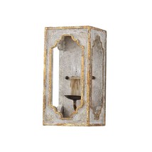 Lightelk Heye French Country Candle Square Distressed Wall Sconce 1-Light - £205.61 GBP