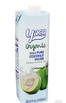 Yaco Organic Coconut water. 100% organic. 33.8 oz. (2pack bundle). - $31.65