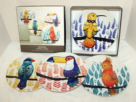 Pier 1 Imports Tropical Bird Salad Plates ~ SKU 3168913 ~ New in Open Box - £63.86 GBP