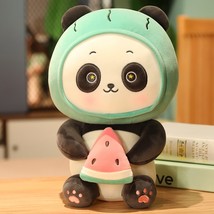 Panda Holding Fruit Plush Toys Panda Dolls Stuffed Soft Animal Pillow Cartoon Bi - £13.59 GBP