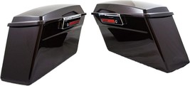 Black Cherry Fat Ass Wide Stock Complete Hard Saddlebag For Harley Touring Road  - £323.77 GBP