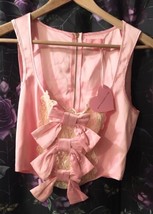 Gorgeous Sugar Thrillz Pink Satin Marie Antoinette Style Princess Top Size M - £66.86 GBP