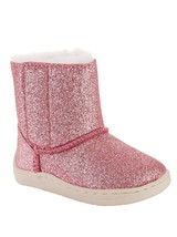 Wonder Nation Girls Infants Faux Shearling Boots Size 4 Pink Glitter Color NEW - £11.74 GBP