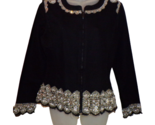 LUXE MODA Lavishly Embellished Black Jacket So Beautiful!! size S - £35.16 GBP