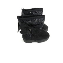 Bebe Toddler Girl Glitter Bow Faux Fur Lined Pull On Boot Size 6 NWT $48 - £17.38 GBP