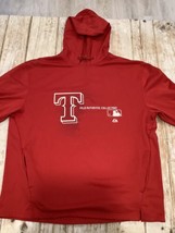 Texas Rangers Majestic Hoodie Red Sweatshirt MLB Size XL - £29.03 GBP