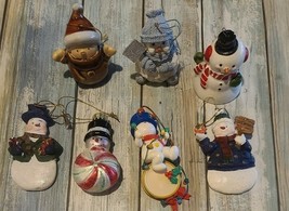 Seven (7) Holiday Decorations ~ Snowmen Design ~ Glass &amp; Bell Ornaments ~ 4 - $49.03 CAD
