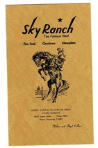 Sky Ranch Menu The Famous Host South Lewis Tulsa Oklahoma 1960&#39;s Bucking Bronco - £58.98 GBP