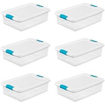 Sterilite 14968006 32 Quart White/Clear Plastic Storage Box With Blue Aquarium - $99.12