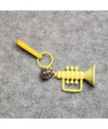 Vintage 1980s Plastic Bell Charm Yellow Trumpet For 80s Necklace - $14.03