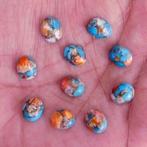 10x12 mm Oval Natural Oyster/Mohave Copper Turquoise Cabochon Loose Gemstone Lot - £6.98 GBP+
