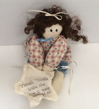 vintage handmade  decorative rag doll shabby chic country decor twinkle star - £15.72 GBP