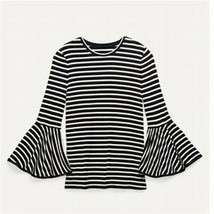 Stella &amp; Dot Top (new) AVERY BELL SLEEVE KNIT TOP - LARGE (BLACK/WHITE) - £57.62 GBP