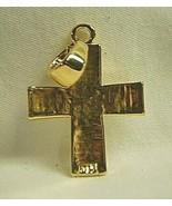 MJ Jewelry Gold Tone Cross Pin Brooch Pendant - £7.73 GBP