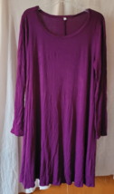 Women&#39;s Unbranded Dress Size XL Long Sleeve Solid Purple Pockets Lightwe... - $9.99