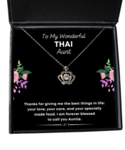 Thai Aunt Necklace Gifts - To My Wonderful Aunt - Crown Pendant Jewelry  - £39.29 GBP