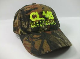 CLMS Central LA Metal Supply Camo Hat Camouflage Hook Loop Trucker Cap - £12.09 GBP
