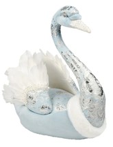 December Diamonds 08-08531 Sleigh Ride 19&quot; Swan w/ Fur Figurine Christmas Decor - £64.83 GBP