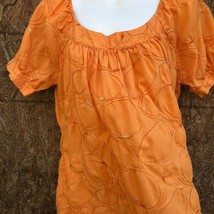 Harve Benard Women’s Medium Orange cotton blend Blouse Shirt Top - £10.24 GBP