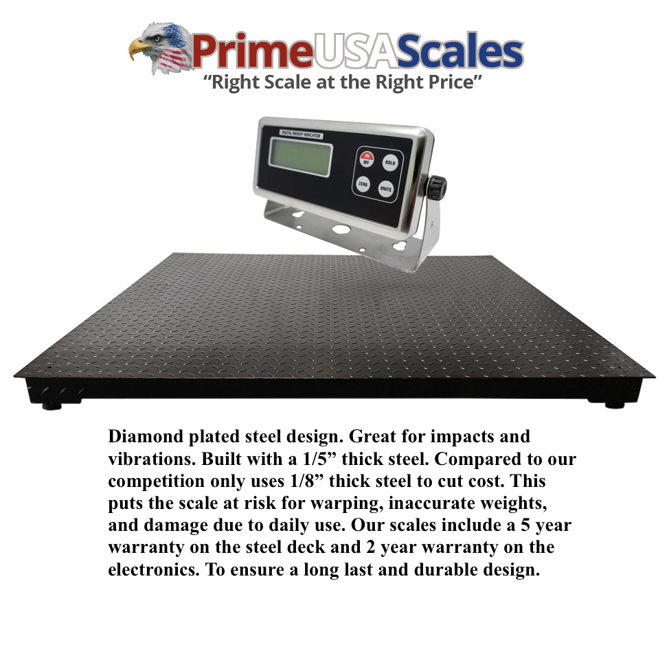 Pallet Scale 5 Year Warranty 6x6 Heavy Duty 72" x 72" Floor Scale 5,000 lb Item image 2