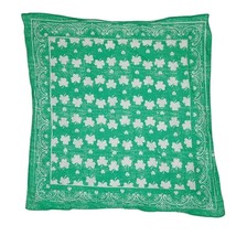 Clover Shamrock Print Cotton Bandana St. Patricks Day Green White - £7.89 GBP