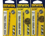 Irwin General Purpose High Speed Steel 11/64&quot;  Drill Bit #60511 Pack of 3 - $12.86