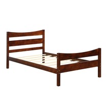 Twin Size Rustic Style Platform Bed Frame with Headboard and Footboard-W... - £155.52 GBP