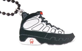 Good Wood NYC 9 Nine Sneaker Wooden Necklace White/Black 9 Shoe Kicks - $14.25