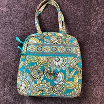 Vera Bradley Tote Bag &quot;PATTY&quot; Monogrammed Bowling Bag Peacock Teal Blue Green - £9.93 GBP