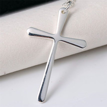 Christian Cross Pendant Necklace 925 Sterling Silver - £9.79 GBP