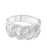 Homme 14K Plaqué or Blanc 0.90 CT Simulé Diamond Cubain Lien Bague Grand... - €124,13 EUR