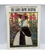July 1906 Ladies Home Journal Bonnet in Garden Art Poster Print Repro - £14.34 GBP
