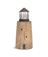 Lighthouse Tealight Candle Holder Wide Wood Metal Nautical 14&quot; high Seaside - €42,05 EUR