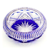 Blue Crystal Trinket Tray, Jewelry Dish, Treasure Decorative Dish - $84.00