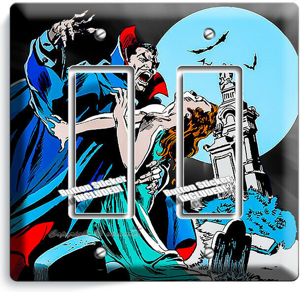 Primary image for DRACULA PRINCE OF DARKNESS BLOOD SUCKING VAMPIRE 2 GFCI LIGHT SWITCH PLATE DECOR